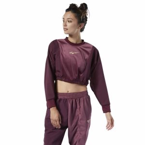 Bluza Damskie Reebok Classic Velour Crew Bordowe PL 46YXZUF